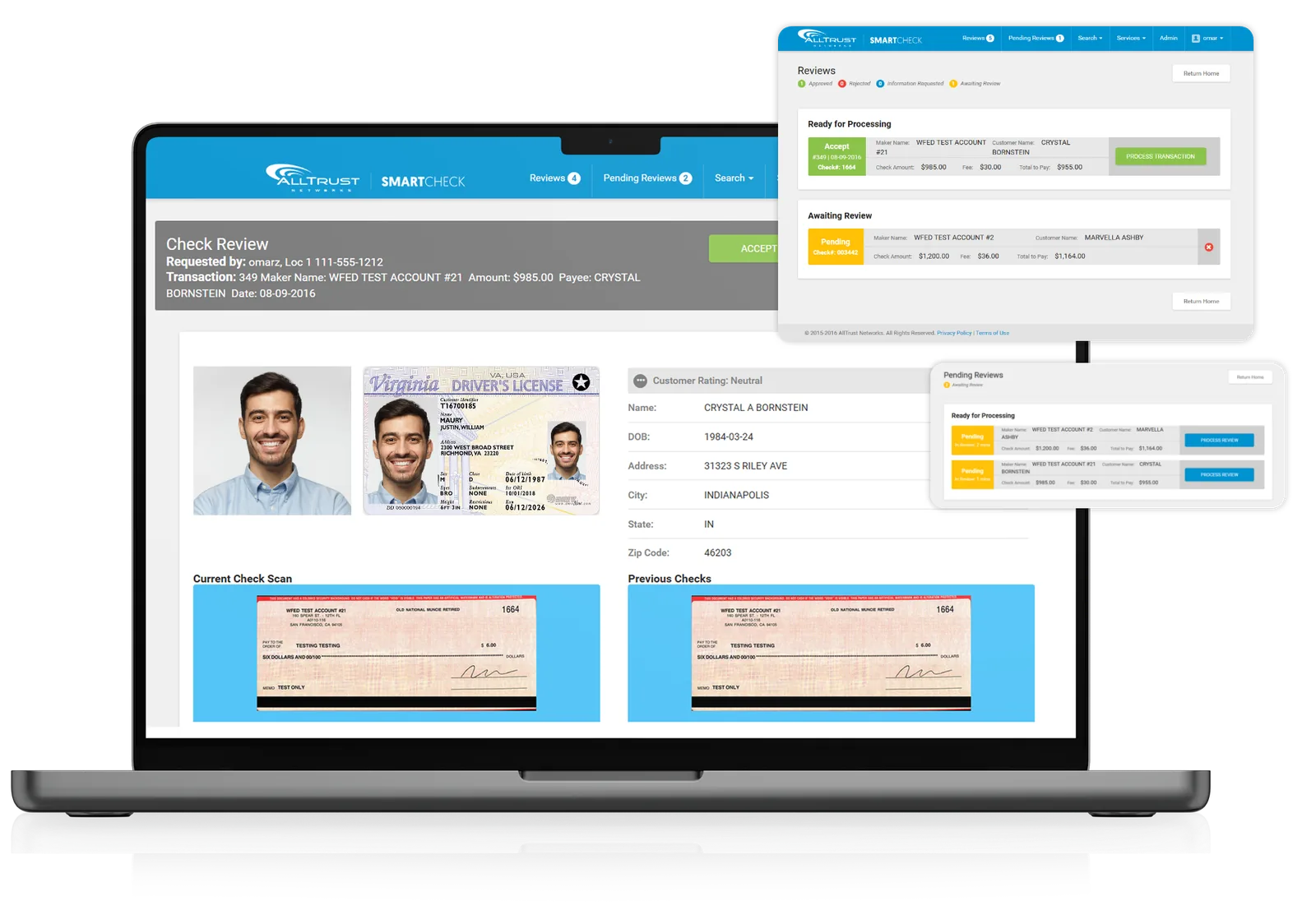 AllTrust SmartCheck on a laptop
